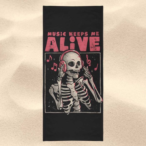 Music Keeps Me Alive - Towel Cheap