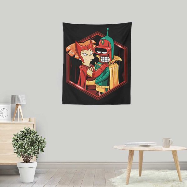 A Futuristic Couple - Wall Tapestry For Sale - Image 3