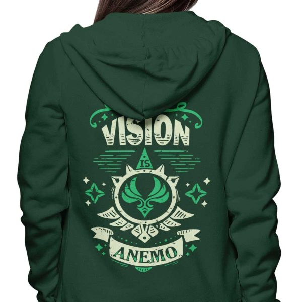 My Vision is Anemo - Hoodie Fashion - Image 3